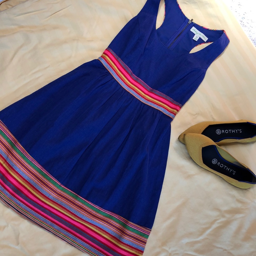 Cute colorful cotton and linen sundress